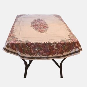 Fall oval cream Tablecloth vintage